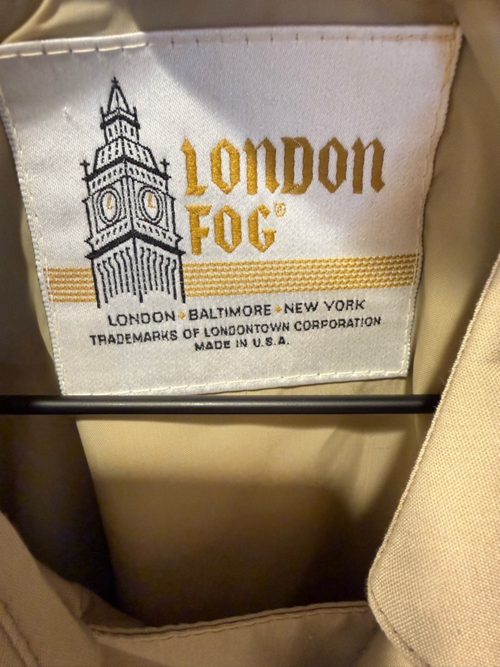 London Fog Beige Trench Coat - Wamsutta Exclusive - Picture 9 of 12